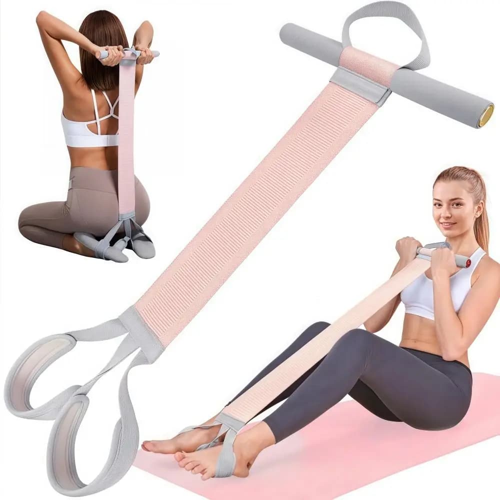 With handles Yoga Elastic Pedal Strength Band 120 lbs Exercise Belt for All Body Exercise Facades for Portable Anti-breaking Resistance Exercises