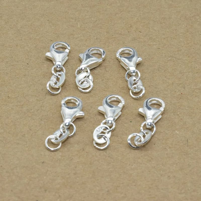 10 pz 17x6MM argento goccia d'acqua moschettone ganci per collana braccialetto catena risultati gioielli fai da te accessori