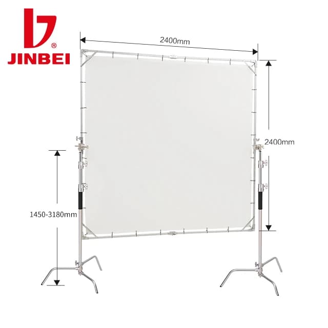 JINBEI HD-240 Diffusore Scrim con Telaio HD 2.4x2.4m per Studio Fotografico e Ritratti