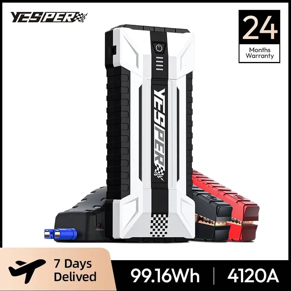 YESPER 4120A Avviatore d'Emergenza per Auto 26800mAh 12V per Motori a Benzina e Diesel fino a 10.0L, Power Bank e Luce a 3 Modalità