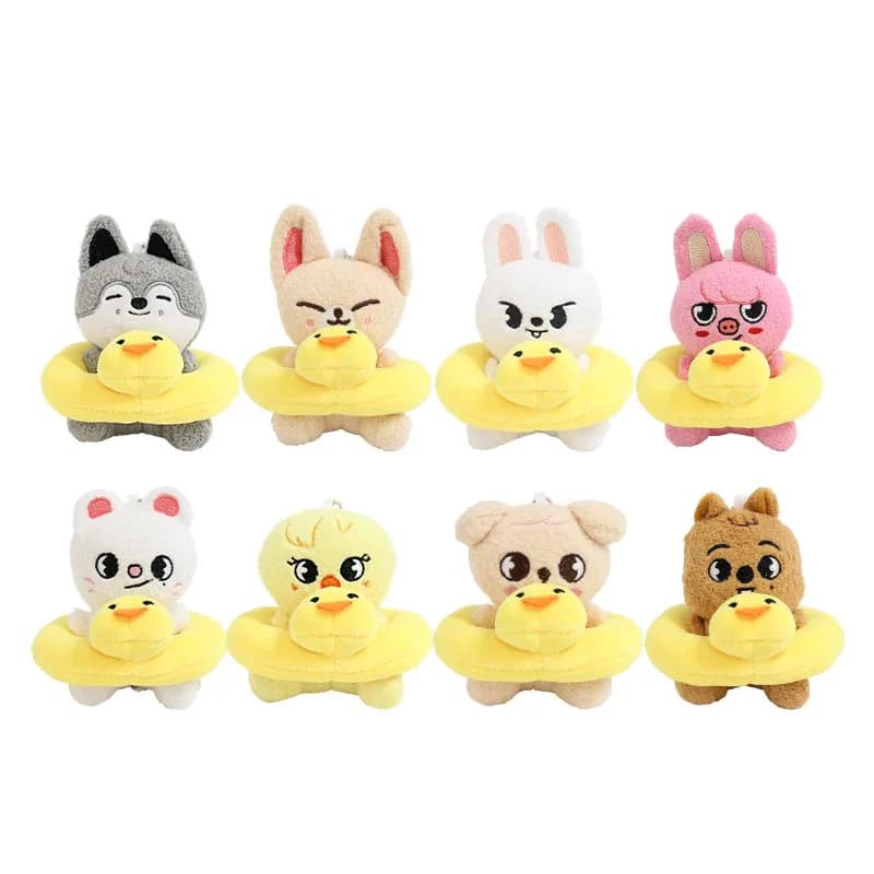 Skzoo bambola di peluche per bambini senza casa con borsa per anello da nuoto, ciondolo portachiavi, stile Fang Can Li Longfu, regalo di compleanno per bambini