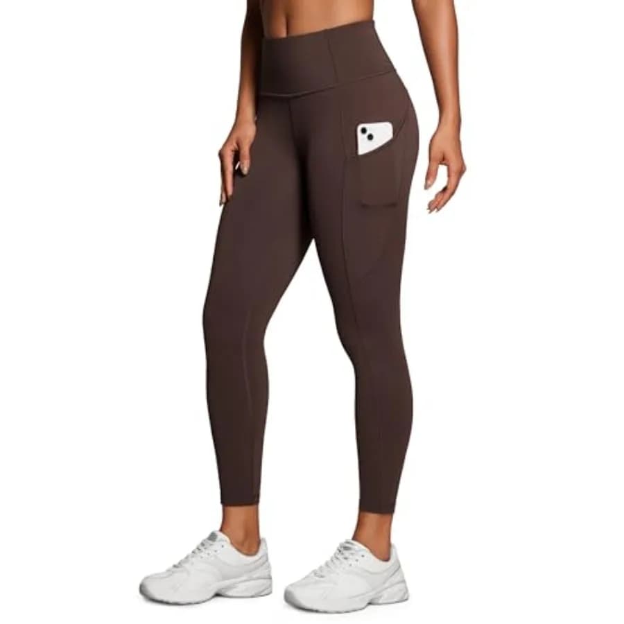 Leggings da allenamento effetto seconda pelle con tasche 25'' - Pantaloni yoga da donna a vita alta, leggings da corsa