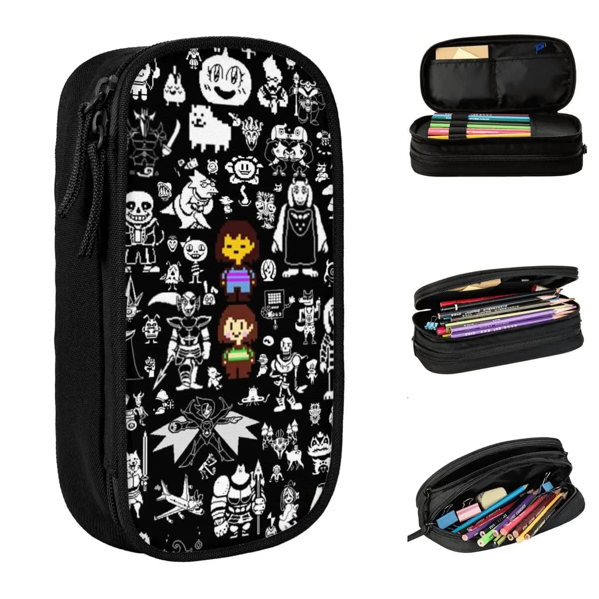 Astucci per matite Undertale Astuccio per penne da gioco per giocatori di moda per studenti Materiale scolastico di grande capacità Astucci per cosmetici