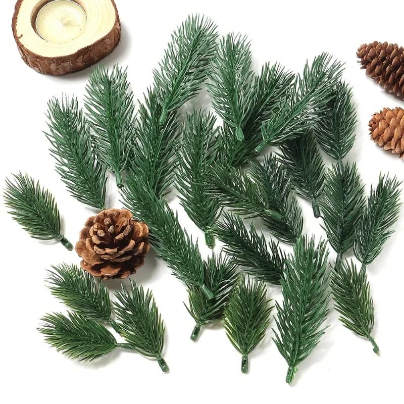 30/50Pcs Green Plants Christmas Pine Needle Artificial Pine Needle Water Grass Decoration DIY Home Room Decor Flower Arrangement