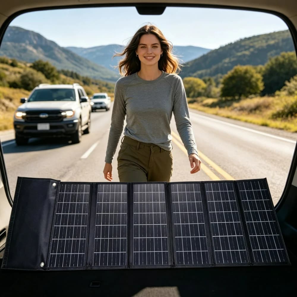 Outdoor Camping 50W 90W Foldable Solar Power Charger Portable Waterproof ETFE Panel Dual USB DC Output For Hiking Cycling Drone