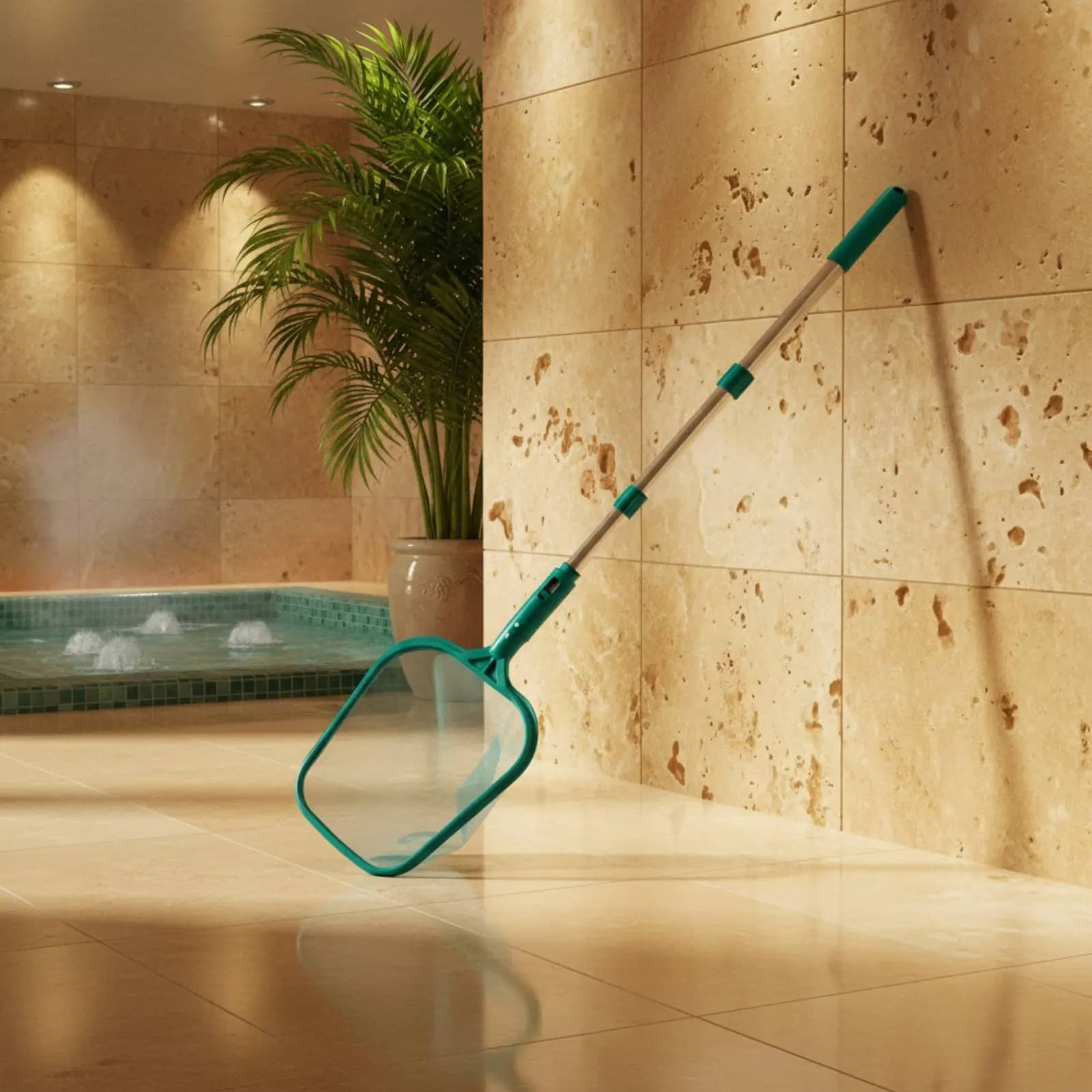 Pool Foliage Net with Pole Adjustable Length Telescopic Pool Skimmer Extended Handle Skimmer Net Sturdy Easy to Clean for Spa