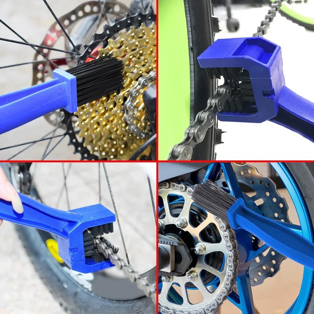 Spazzola per la pulizia della catena della bicicletta del motociclo da ciclismo fresco, spazzola Grunge dell'ingranaggio, strumento per la pulizia della catena pulita della spazzola per moto della bici