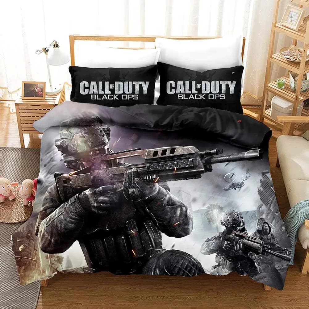Game Call Of Duty Black Ops Bedding Set Boys Girls Twin Queen Size Duvet Cover Pillowcase Bed Boys Adult Home Textileextile