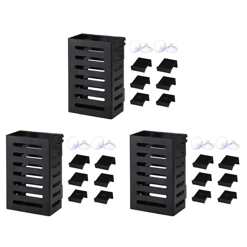 ABSS-6 Pack Aquarium Plant Holder With Hooks And Suction Cups, Hanging Aquatic Planter Cups For Aquarium Decorations Plants