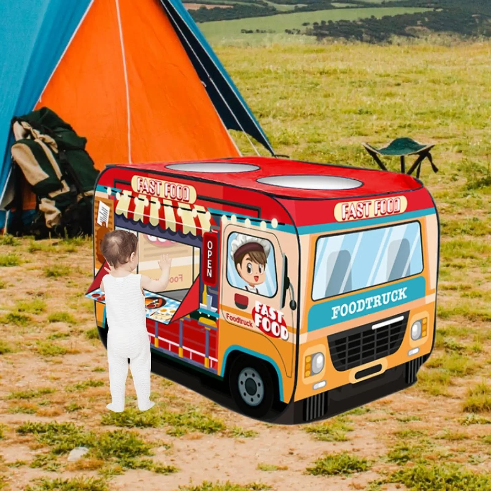 Tenda da Gioco per Bambini, Castello per Giochi e Campeggio, per Bambini dai 4 ai 8 Anni