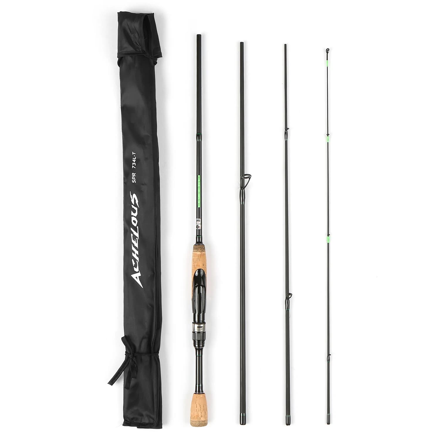 Portable Travel Spinning Fishing Rod 6.8FT Lightweight Carbon Fiber 4 Pieces Fishing Pole