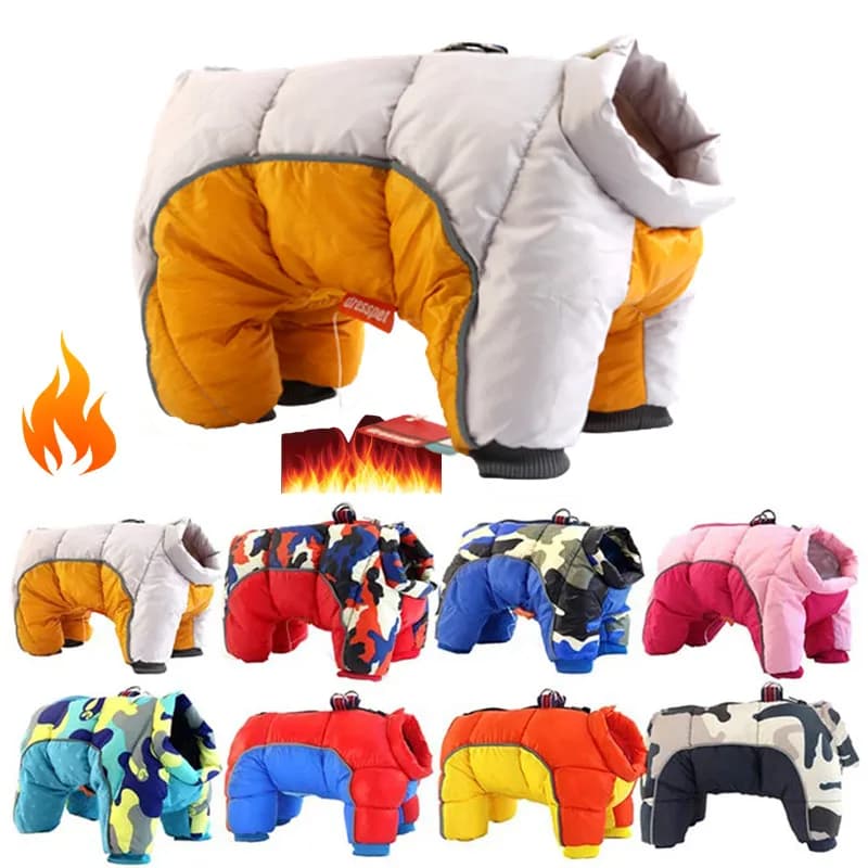 Abbigliamento invernale per cani giacca impermeabile in cotone spesso riflettente Super caldo, giacca da neve per cuccioli di Bulldog francese per cani di piccola taglia