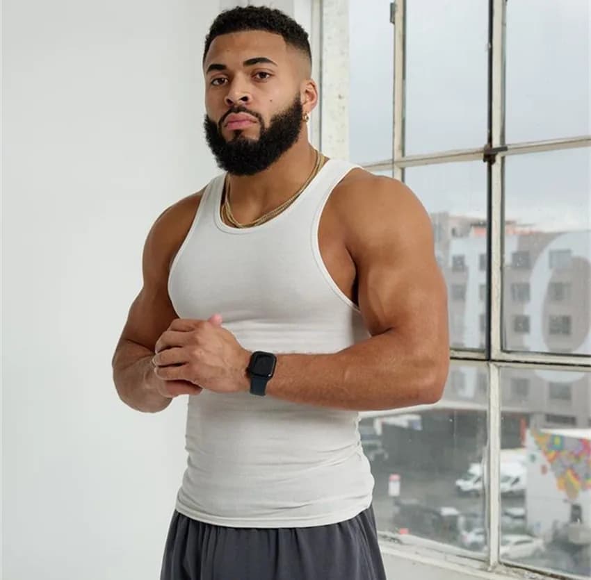 Men's Canotta Without Running Sleeves, Gym, Basketball, Rapid Drying, Fitness, Bodybuilding, Casual Clothing and Streetwear