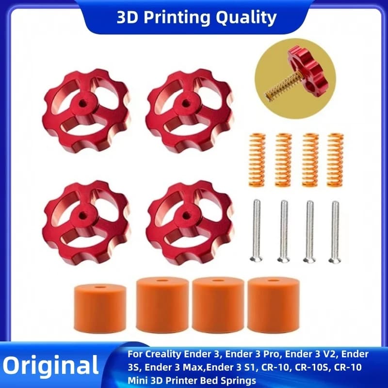 Kit dadi di livellamento letto caldo stampante 3D 4 pezzi, parti di ricambio per stampante 3D Ender 3 / Ender 3 Pro/Ender 3 V2 / Ender 5