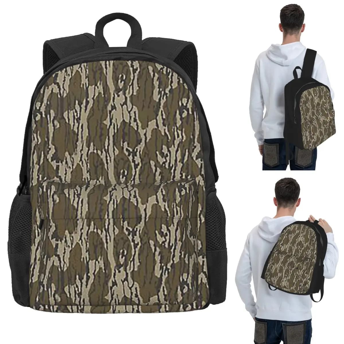 Everything Bottom Lands Camo Student Backpack School Bag Hiking Travel Daypack for Men Women Bookbag Shoulder Bags