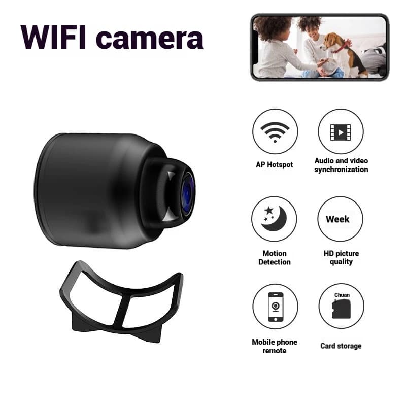 WiFi 1080P HD Mini telecamera wireless Smart Home Visione notturna Rilevazione del movimento Visualizzazione remota Sicurezza per animali domestici Monitor esterno per interni