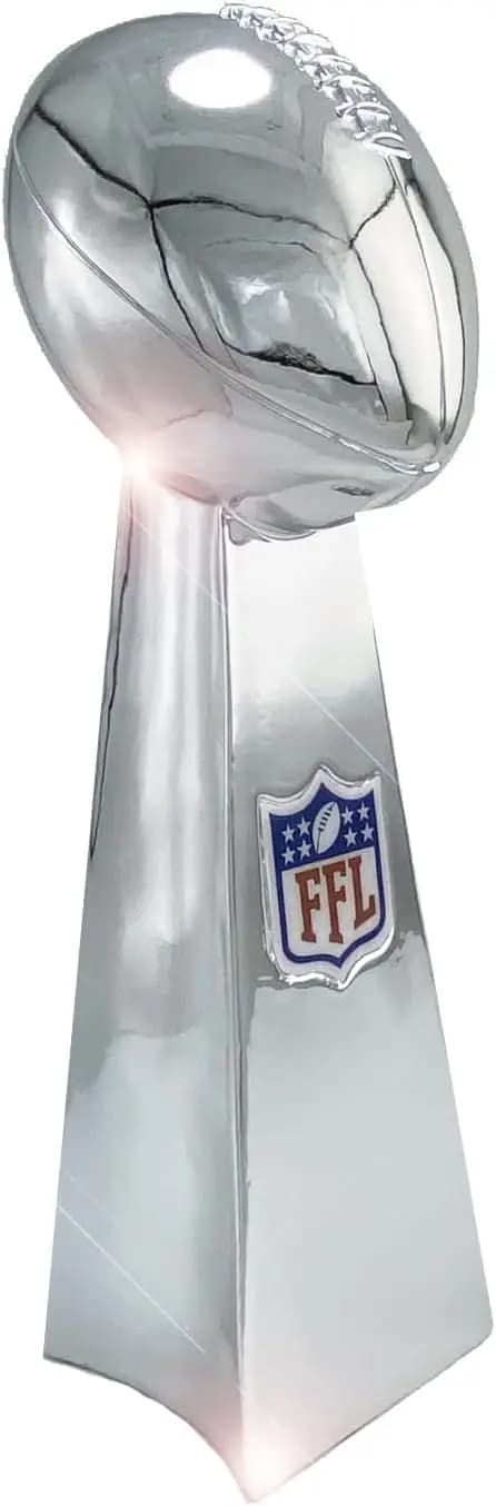 Trofeo Fantasy Football da 14 Pollici, Coppa del Vincitore Realistica in Argento Brillante, Design Elegante e Durevole per la Lega FFL