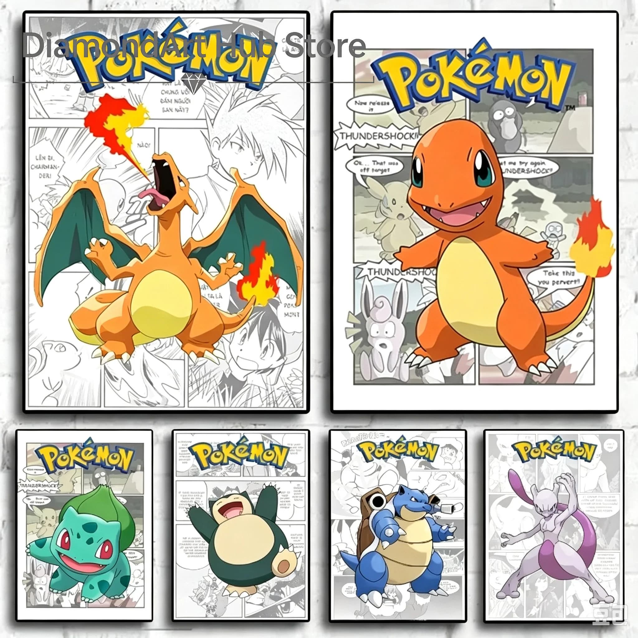 Anime Comic Background Pokemon Diamond Painting DIY Mosaic Art Wall Hanging Decor