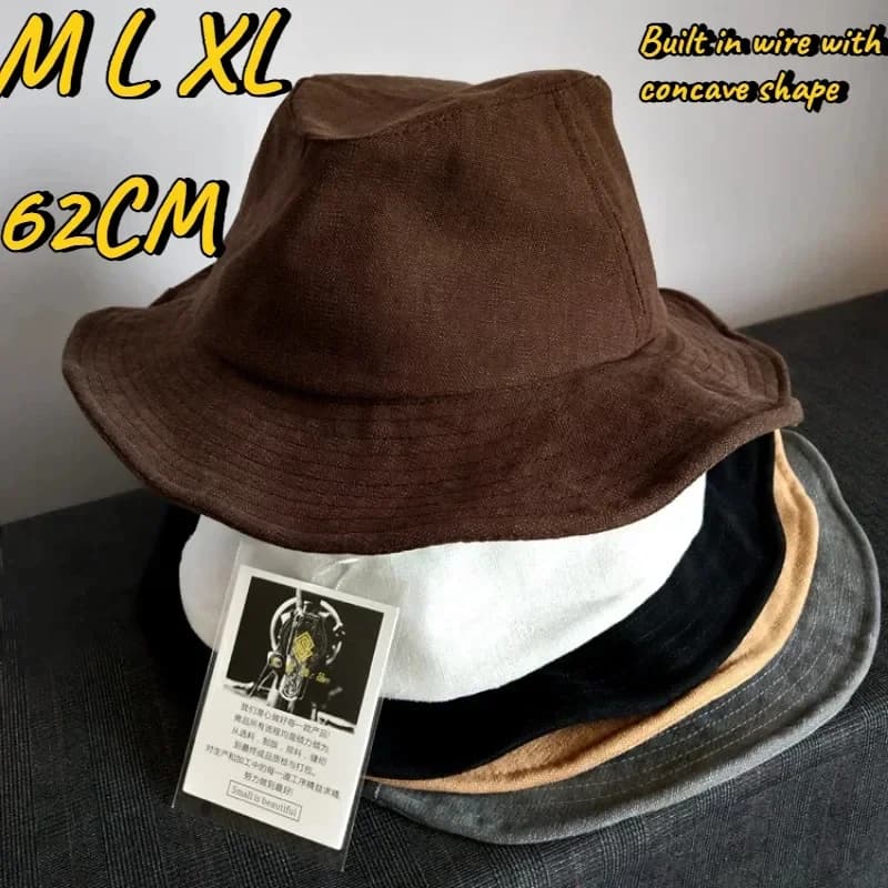 New Japanese designer Big Head 62cm High Quality Breathable Panama Sun Hats Party Show Cap