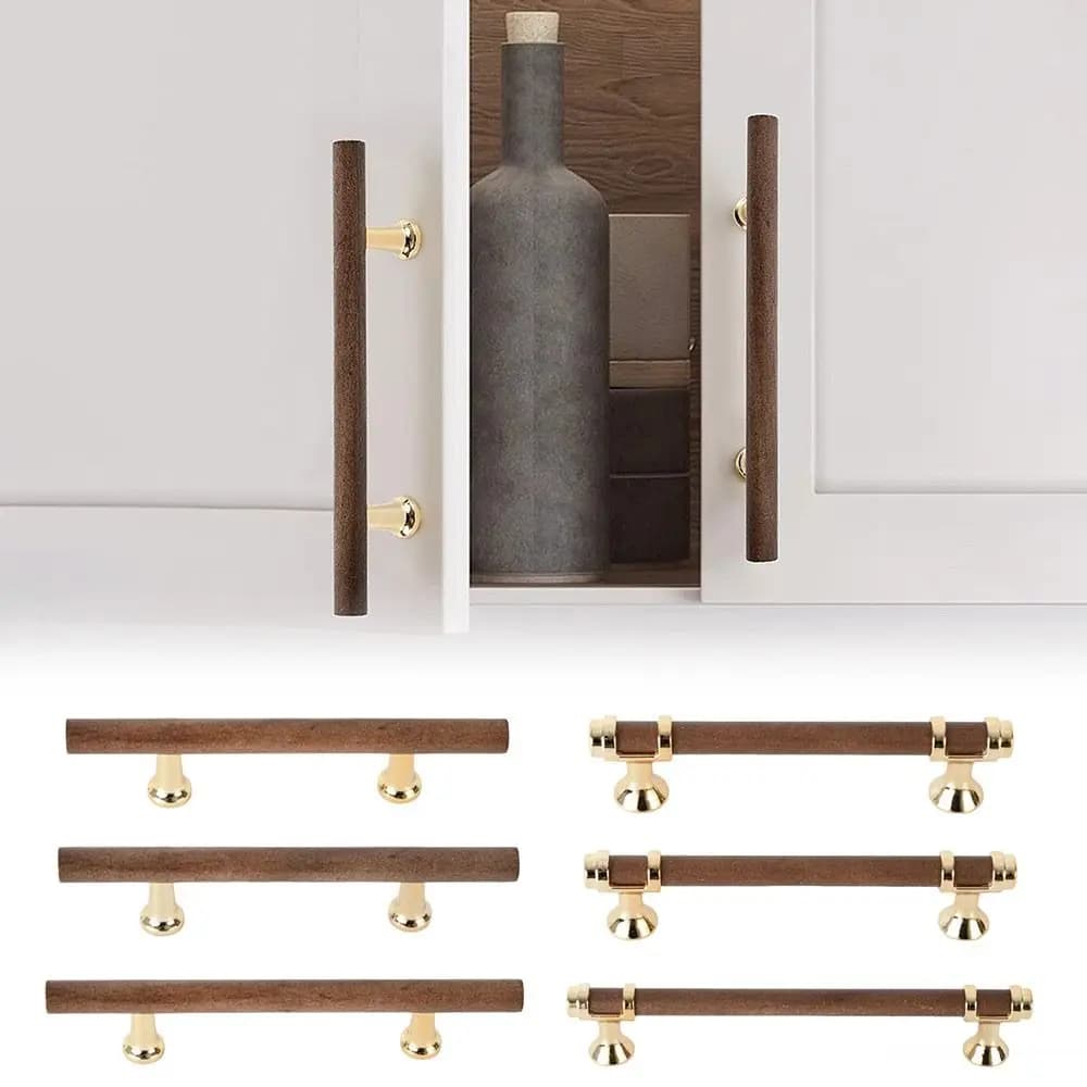 Maniglie per porte moderne in legno massello di varie dimensioni Maniglie per armadi da cucina multifunzionali Manopole per cassetti durevoli Uso domestico
