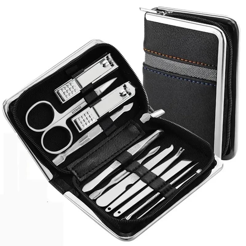 Set di strumenti per unghie Set di Manicure in acciaio inossidabile forbici per cucchiaio per orecchie per uso domestico per la vita quotidiana Mini pinzette per Clip per sopracciglia regalo compatto