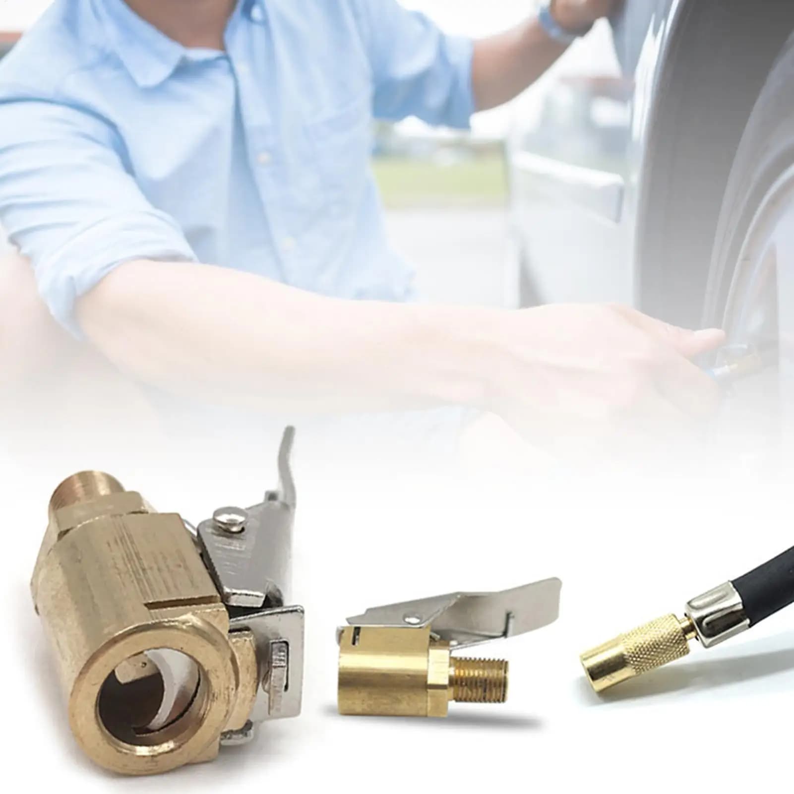 Adattatore per valvola gonfiabile rapida per pneumatici auto, ugello in ottone per compressore d'aria, connettore per gonfiaggio pneumatici auto
