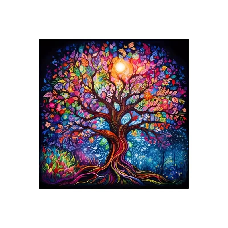 Quadri con Diamanti Completi: Albero della Vita Colorato, Kit Punto Croce, Drago e Ragazza, Mosaico con Diamanti, Ricamo per Decorazioni Casa