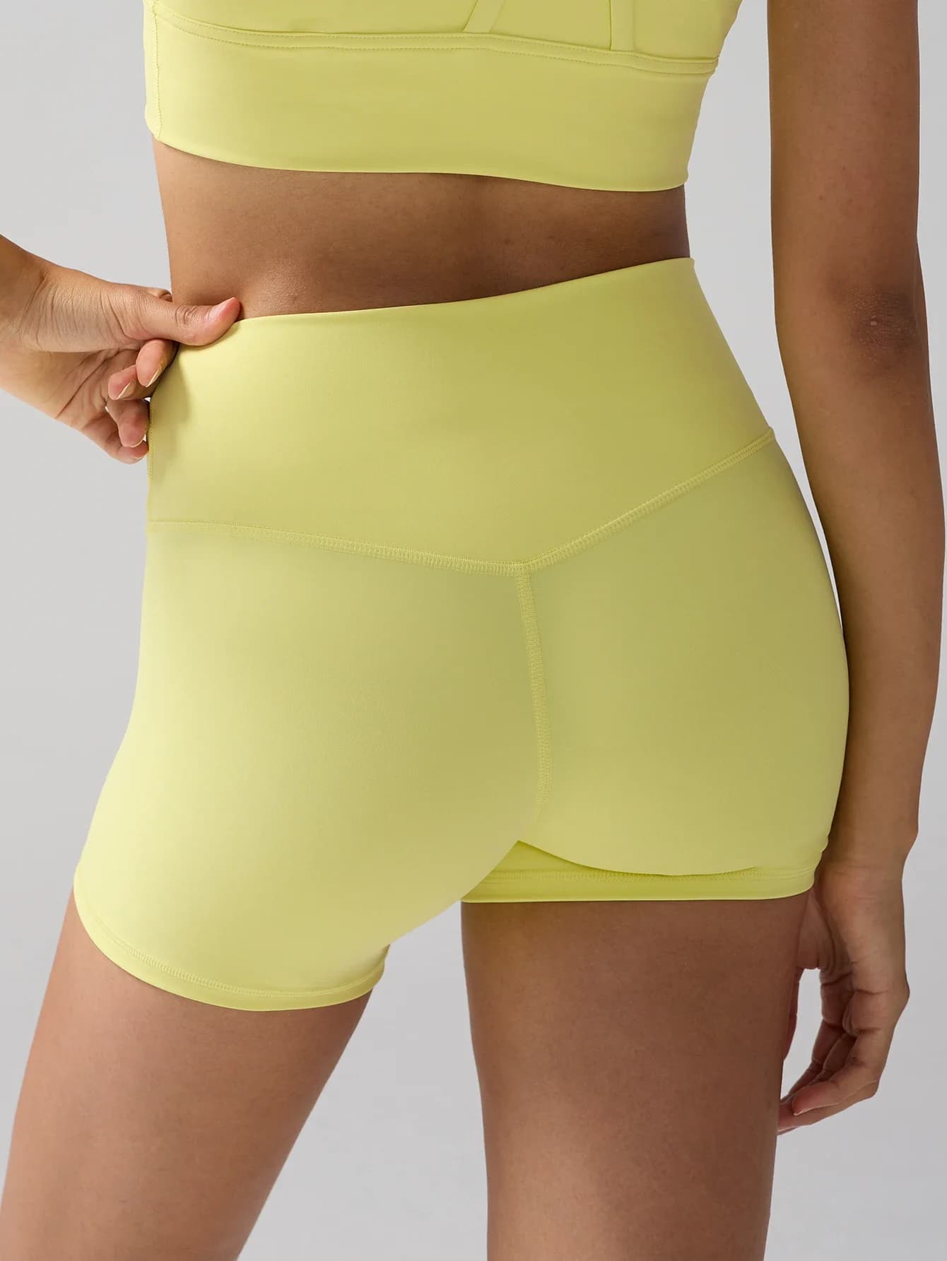 High Waist Sports Shorts, Unit Tint, Push-Up Effect, Rapid Drying, Breathable, for Yoga, Jogging and Cycling