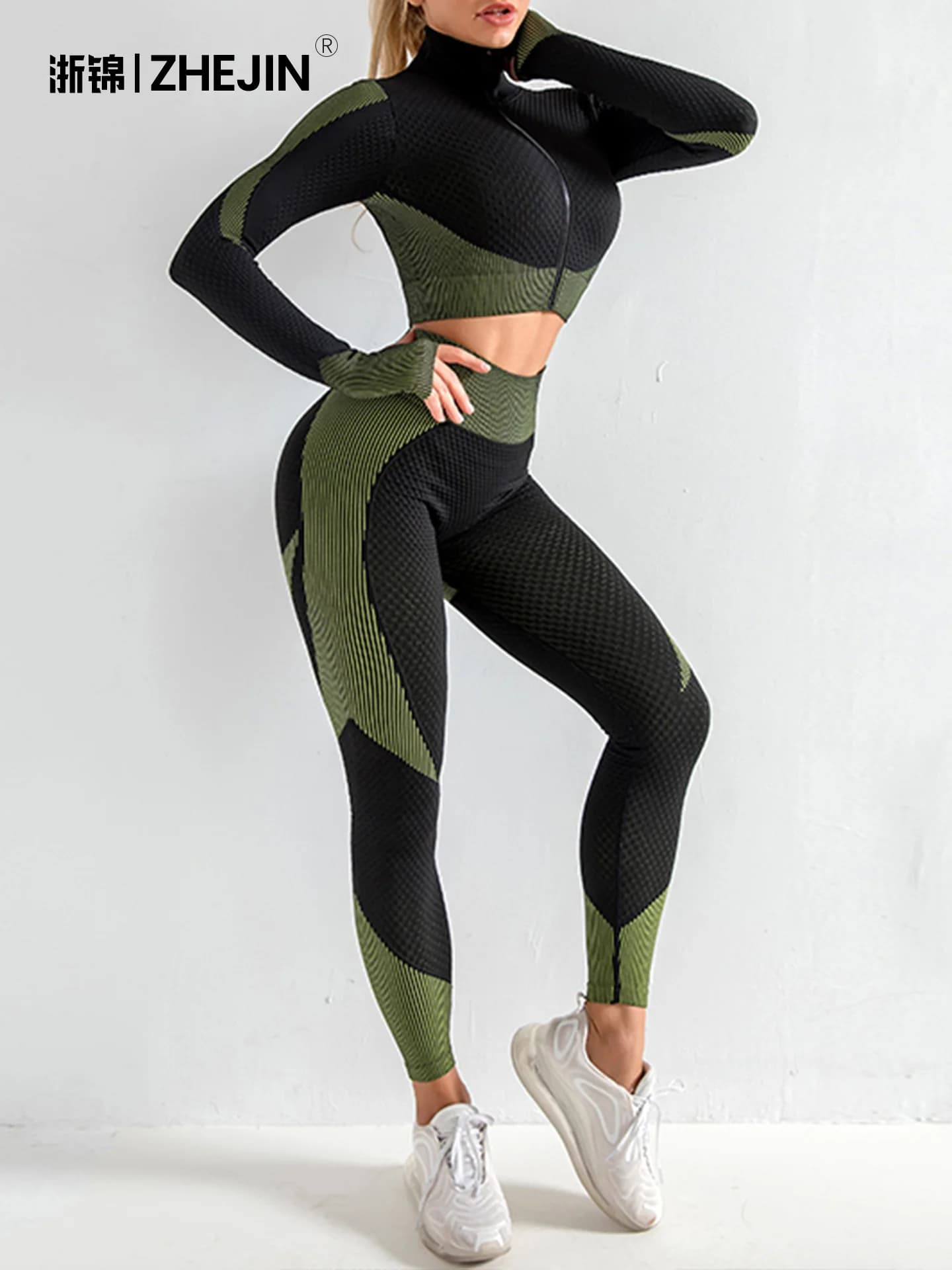 Women Yoga Set Seamless High Waist Yoga Outfit Gym Compression Slim Yoga Activewear Quick Dry Stretch Workout Apparel
