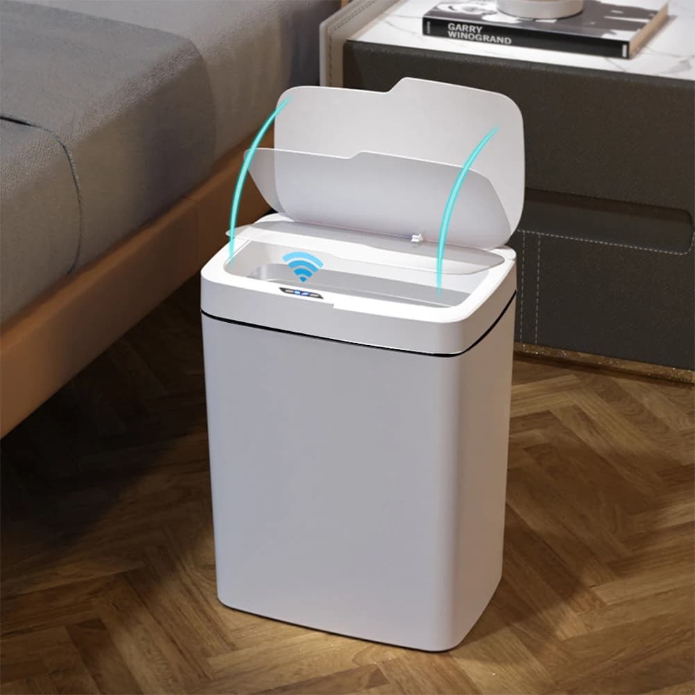 15/18L Intelligente Touchless Pattumiera Impermeabile Sensore di Movimento Automatico Pattumiera Silenzioso Ricaricabile per Cucina Bagno Camera Da Letto