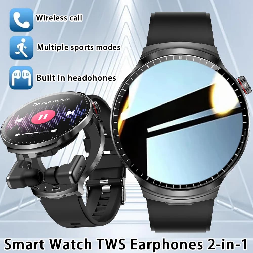 For Xiaomi New 2 in 1 Smart Watch with Headphones Smartwatch TWS Bluetooth Headset Heart rate Blood Oxygen Monitor Sports Watch