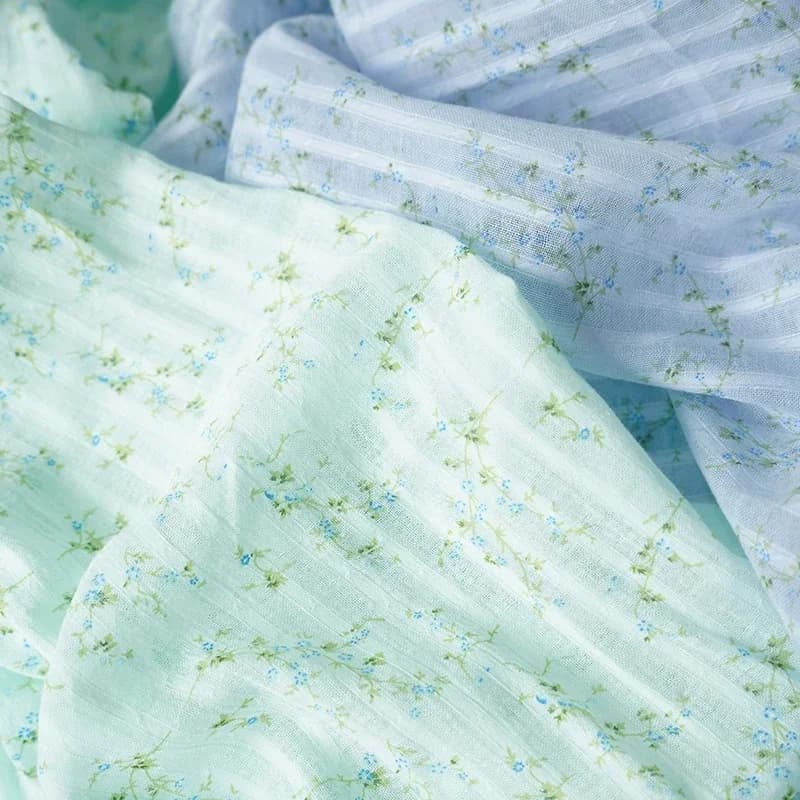 Tessuto stampato sottile in cotone 140x50 cm per abbigliamento per bambini Decorazioni per la casa Materiale floreale e a strisce per tende Abiti Panno da cucito