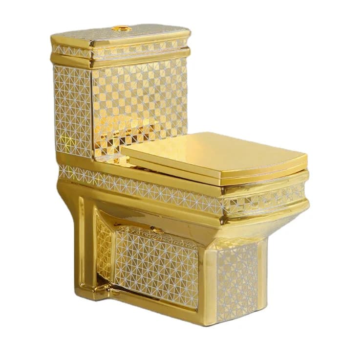 European style gold plated large tubing ceramic toilet Modern and light luxury home toilet