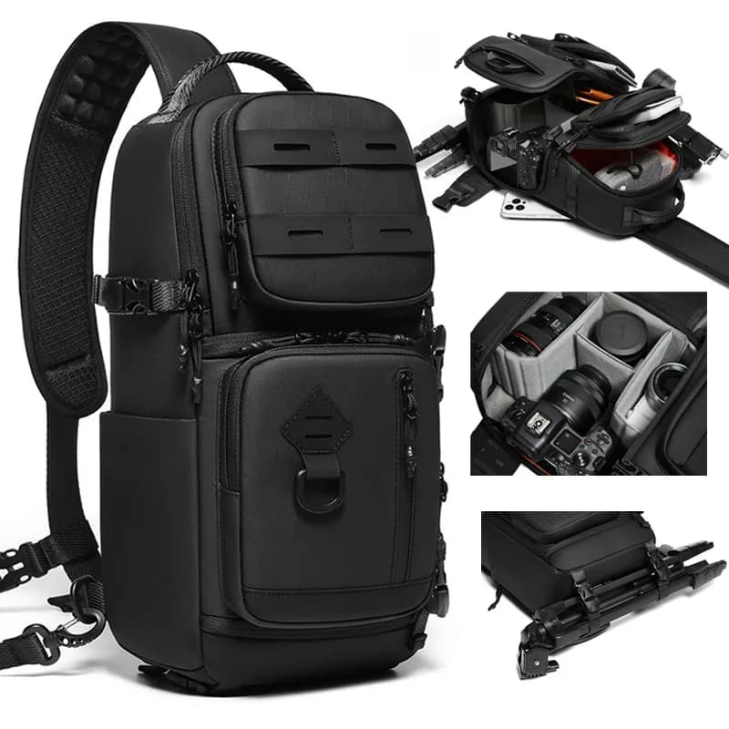 Zaino per fotocamera DSLR Borsa per fotocamera tattica compatta a tracolla Zaini per fotocamera professionale con una spalla per Nikon Canon Sony