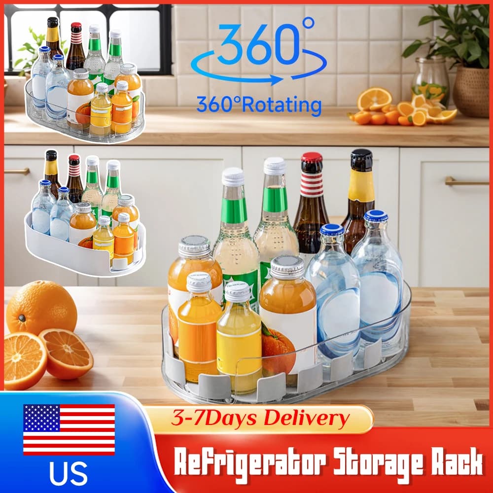 Rimovibile a 360° ° Vassoio Girevole Organizzatore per Frigorifero, Mensola per Cucina, Bevande, Spezie, Dispensa, Piano di Lavoro, Bagno