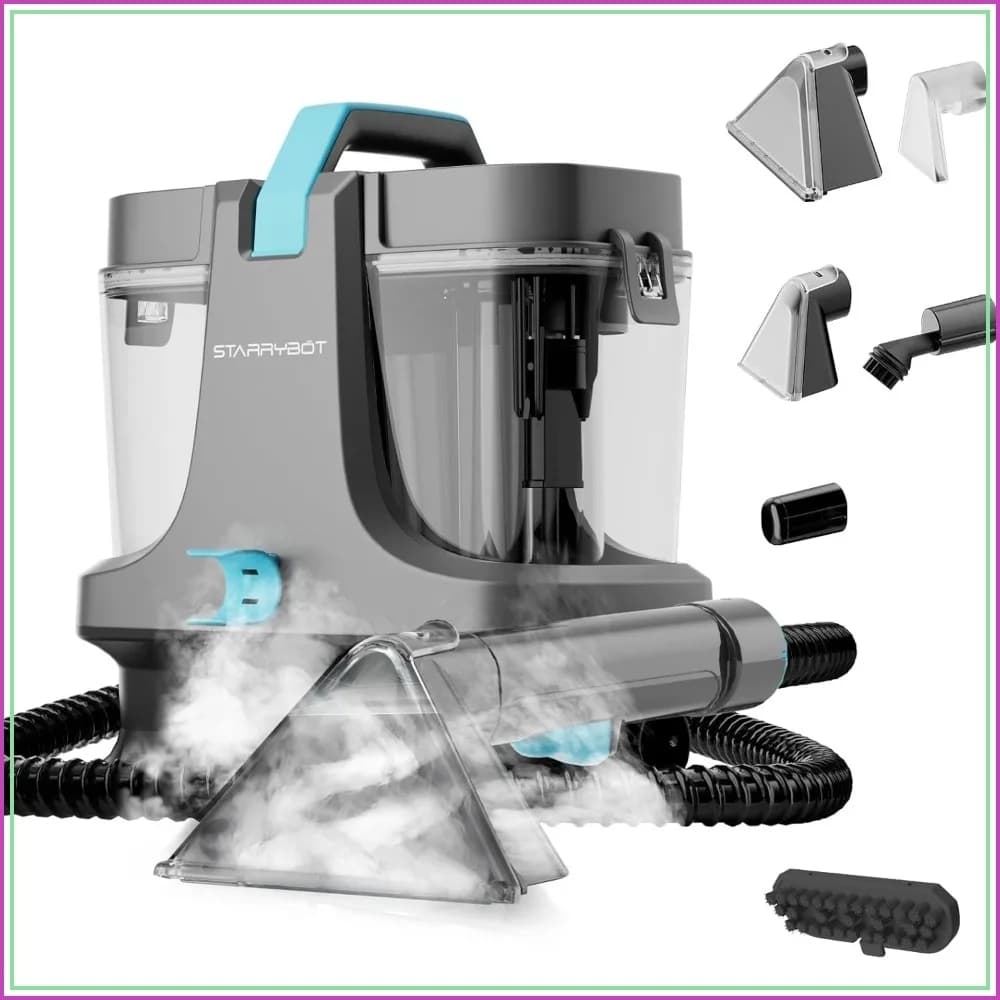 Portable Steam Carpet Cleaner, 18Kpa Spot Cleaner - Lifts Pet Stains, Dirt from Couches, Stairs, Rugs