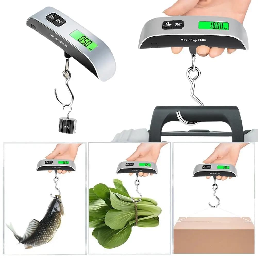 Digital Hanging Luggage Scale 50kg/110lb Portable Suitcase Weight Tester Electronic LCD Display Travel Baggage Balance Tools