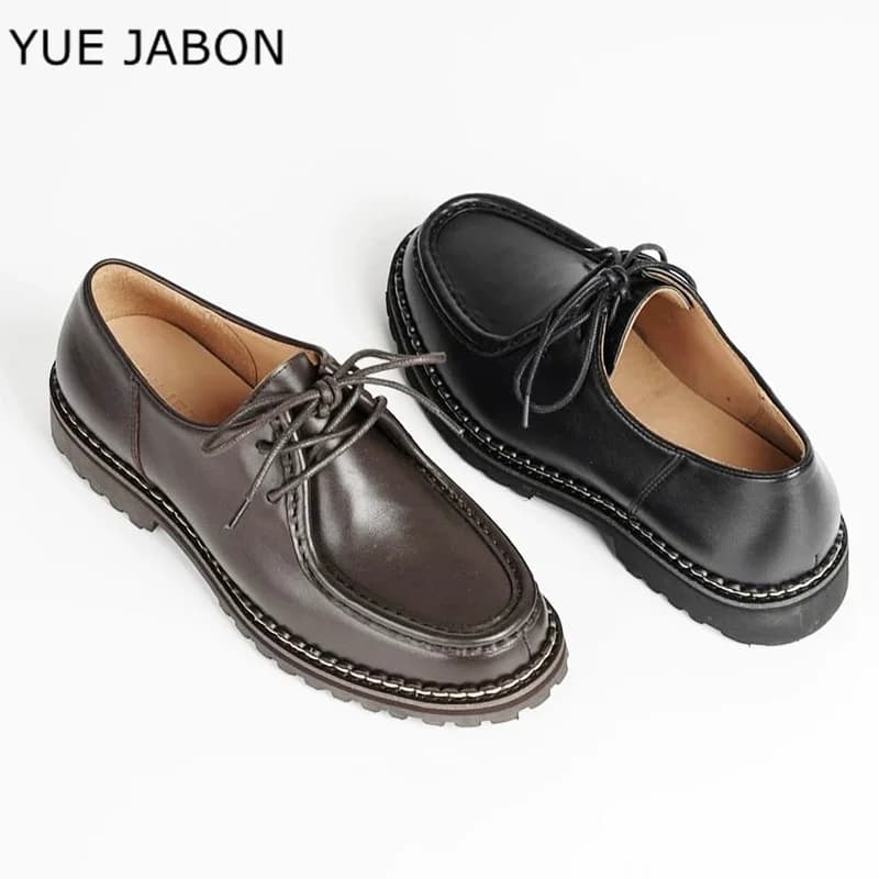 Derby shoes with thick sole Men's shoes in real leather Casual shoes signed men's shoes made by hand fashionable wear resistant