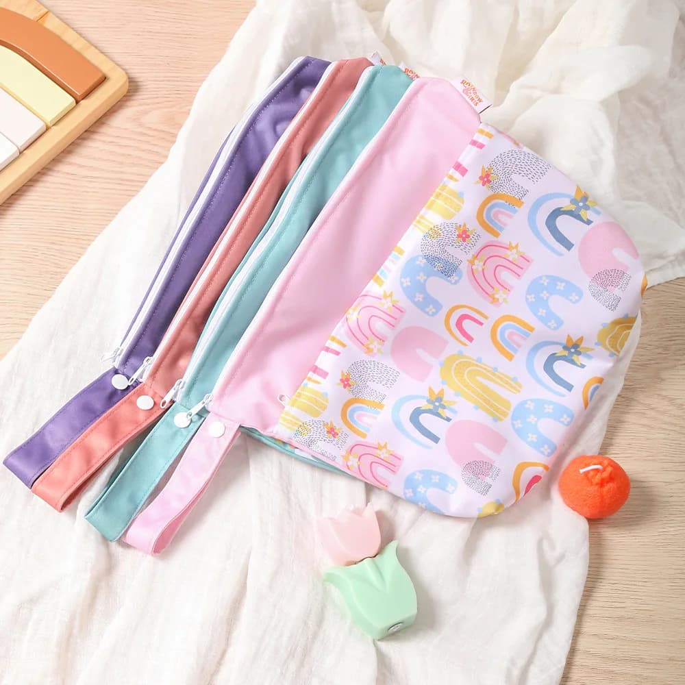 Borsa impermeabile per la separazione dei pannolini, borsa portatile per il bucato e gli oggetti del bambino, in resistente materiale PUL