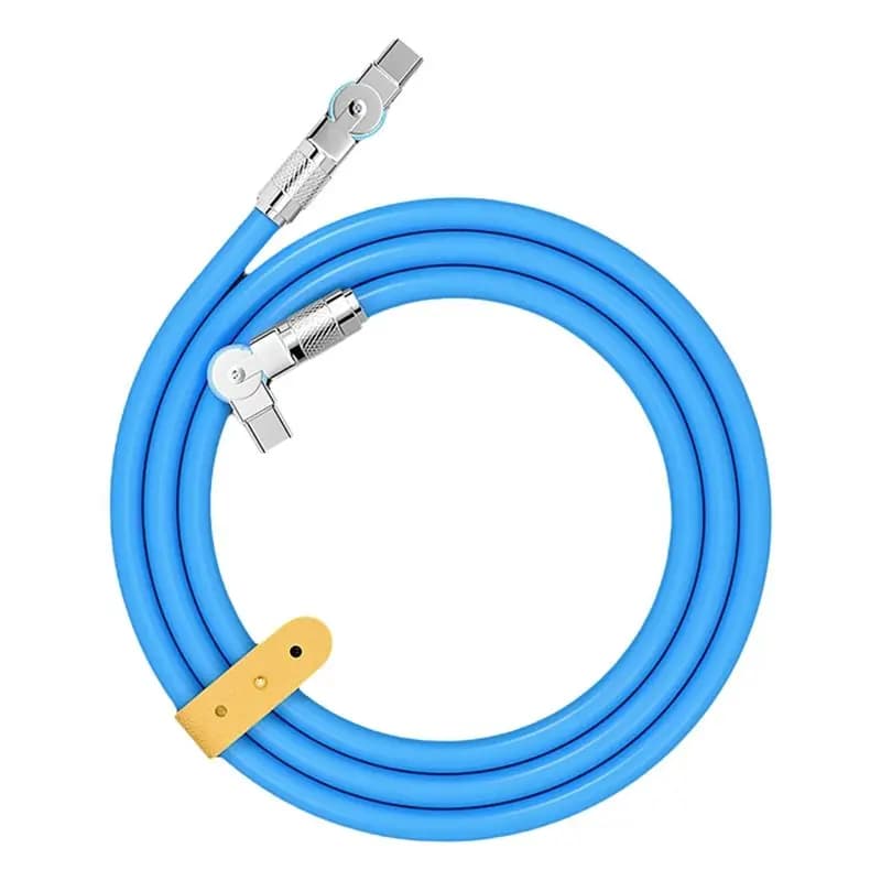 DT21 180° Swivel Double Elbow Mech Data Cable Type-C to Type-C Fast Charging 240W PD3.1 Data Cable 480Mbps for Laptop Tablet 1m