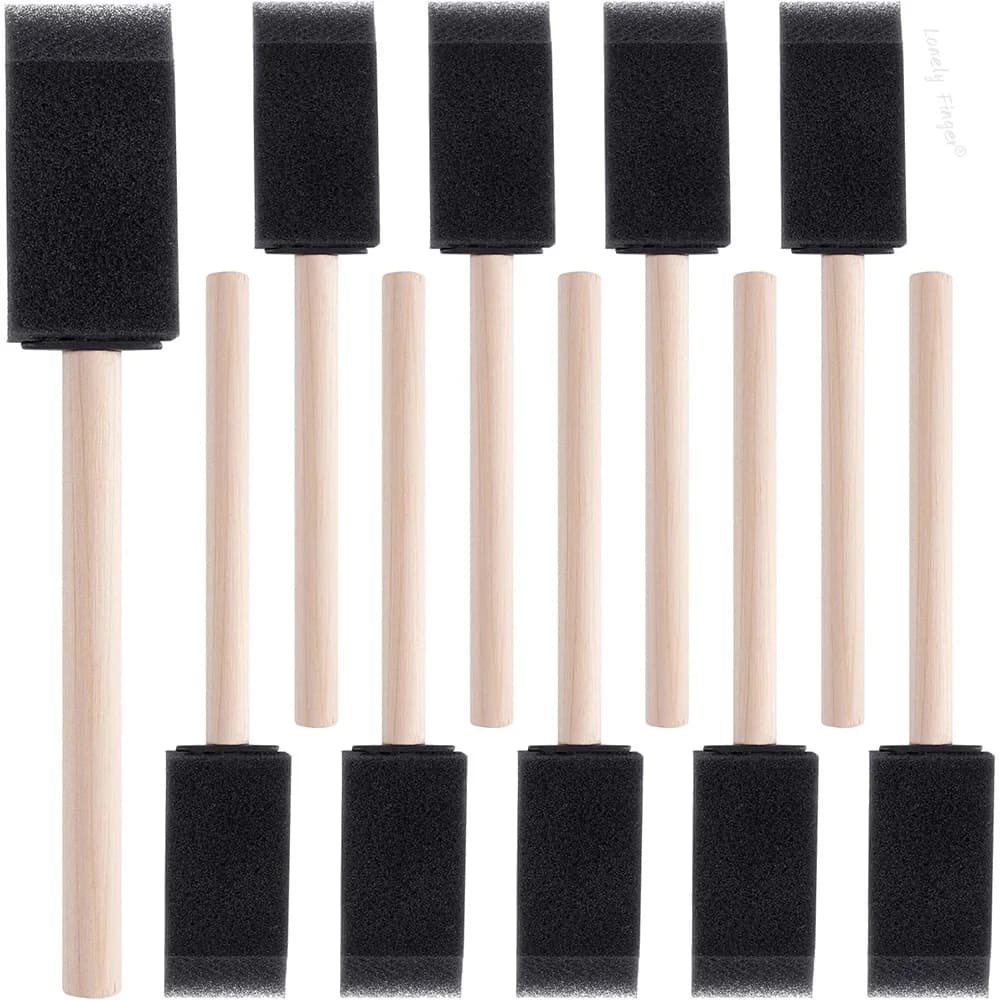 10/12 PCS Foam Paint Brushes, Sponge Brushes for Varnishes, Reusable Sponge Brushes with Wood Handles for Painting, Staining