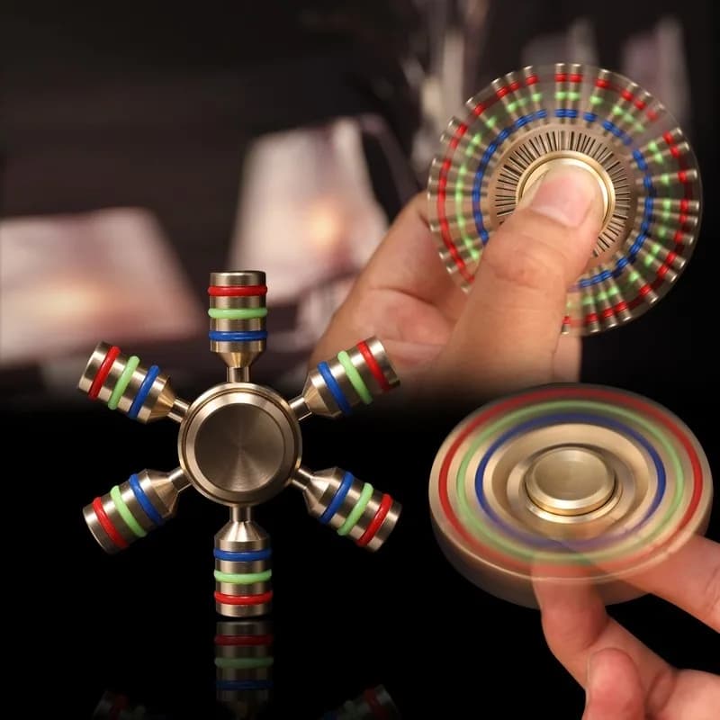 Spinner a mano in metallo 6 bracci - Giocattolo agitatore di decompressione Gadget EDC Ansia Sollievo dallo stress per adulti Bambini Antiestres Juguete