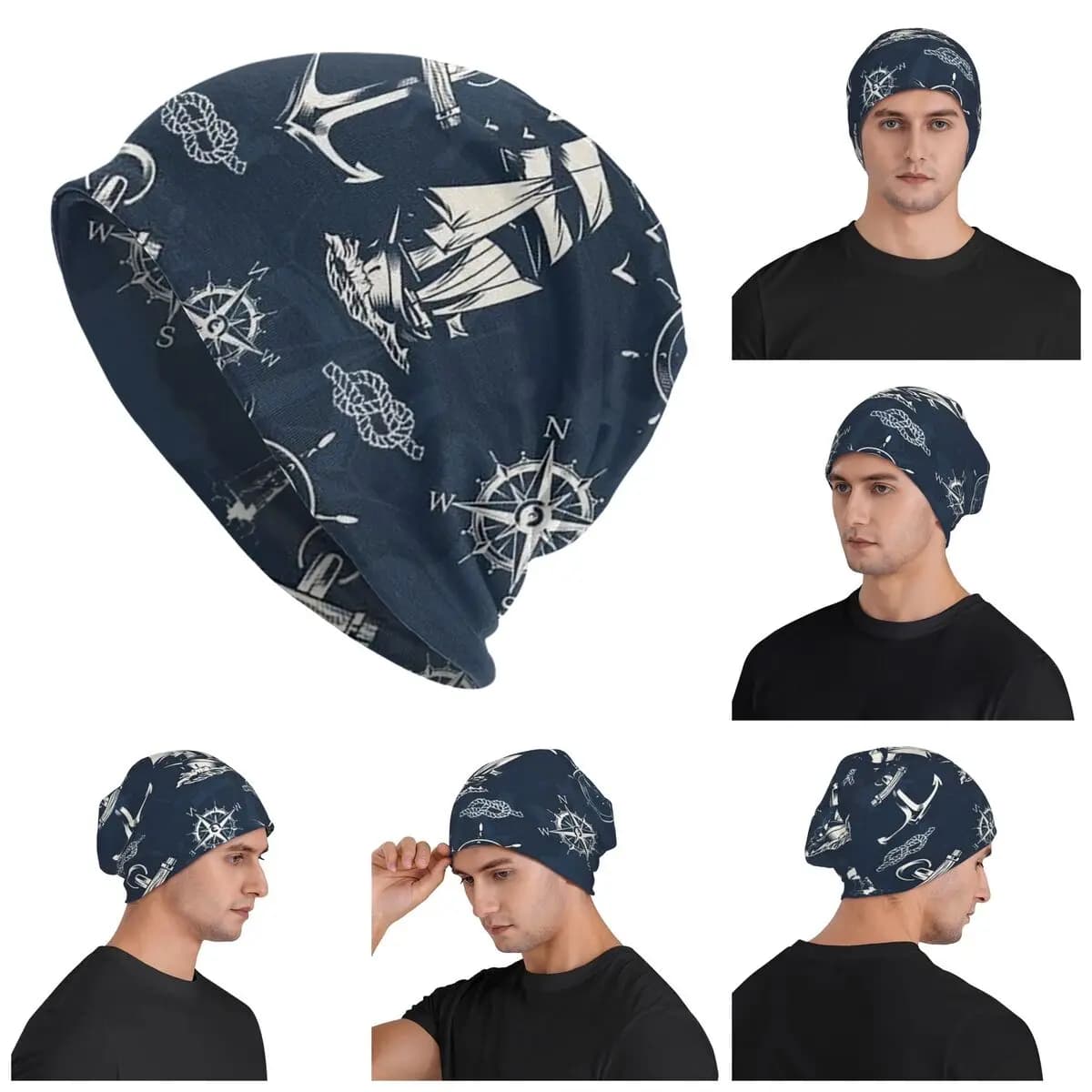 Nautical Captain Anchor Sailor Adventure Men Women Adult Beanies Caps Knitted Bonnet Hat Warm Autumn Winter Skullies Hats