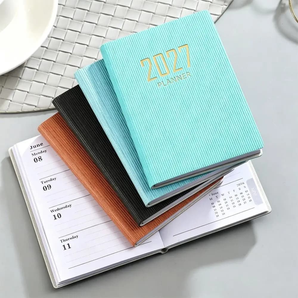 Portable A7 2027 Agenda Book Pocket with Calendar Diary Weekly Planner Notebooks School Office Supplies