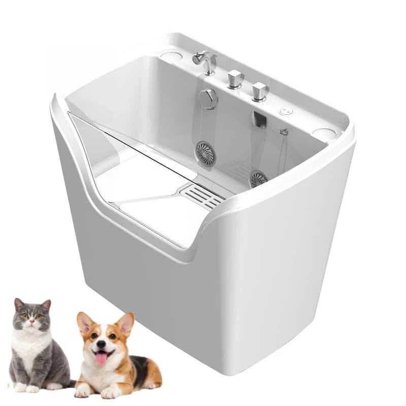 Massaggio Mini Cane Pet Vasca da bagno in acrilico Toelettatura per cani Spa Micro Bubble Ozono Vasca da bagno per latte per animali domestici