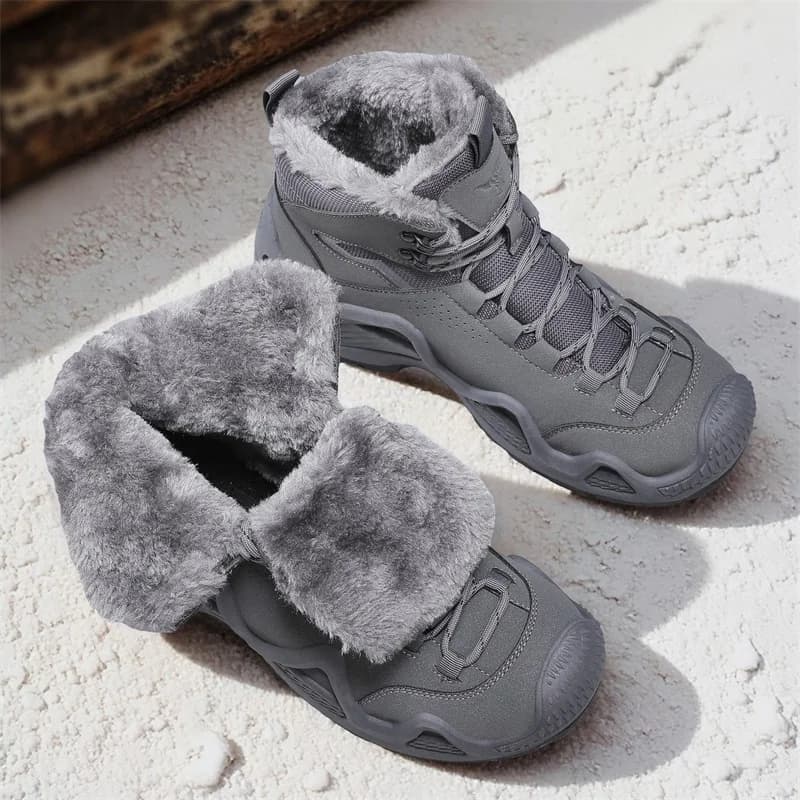 Stivali Tattici da Combattimento per Uomo con Pelliccia Calda per Esterno, Scarpe da Caccia e Trekking, Calzature Impermeabili per Arrampicata e Allenamento