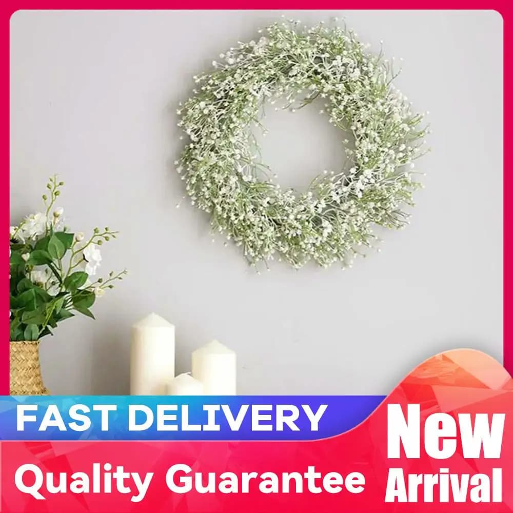 White Artificial Gypsophila Garland, Fa-da-Te Decoration, Fading Door Ornament, Wedding Gift, Party and Home Decorations