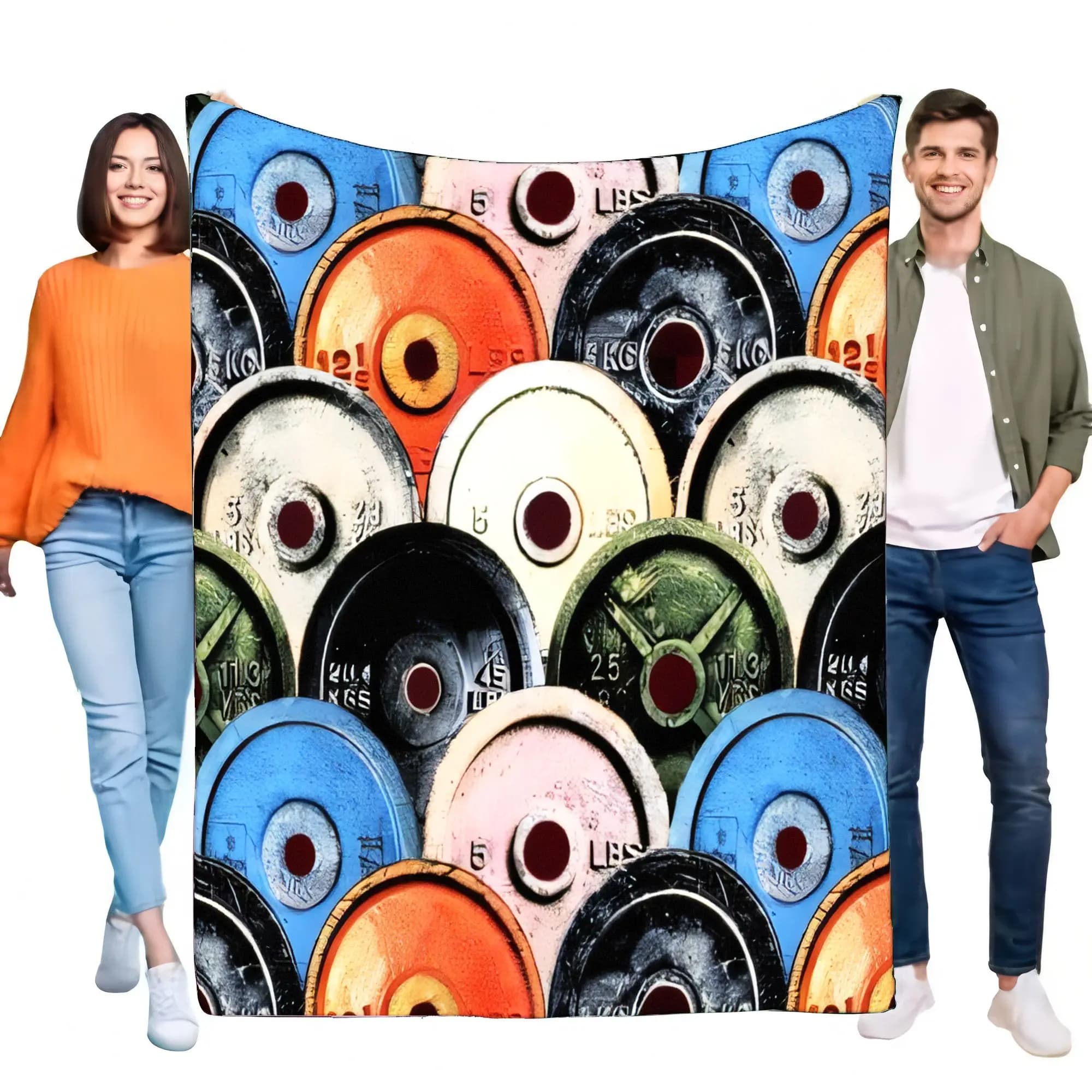Colorful cover for weights, soft and cozy for fitness enthusiasts, ideal for home decor or use in gym, perfect birthday gift f