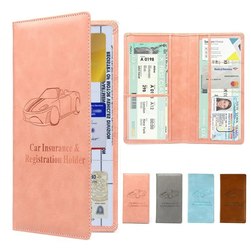 Porta documenti per auto/porta passaporto in ecopelle premium Copertine per uomo/donna ID biglietto aereo passaporto organizzatore accessori da viaggio
