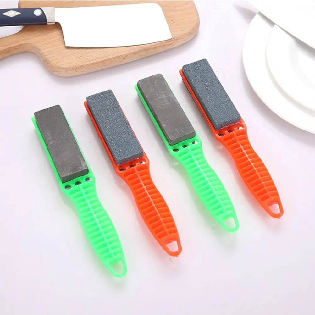 4Pcs Premium Whetstone Sharpening Stone Smooth Non-Slip Surface Quick Knife Scissors Sharpener for Kitchen Restaurant Use